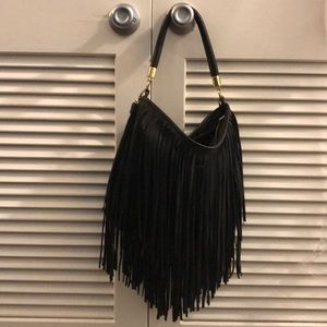 Black fringe purse